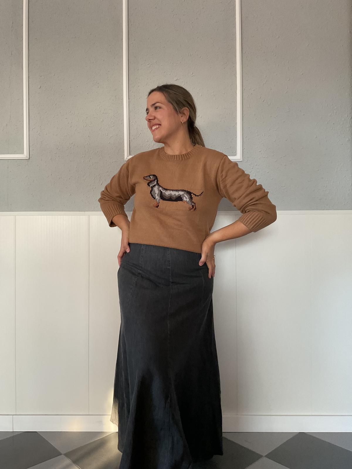 WhatsApp Image 2025-10-08 at 12.23.26 Jersey de punto con perro salchicha - Imagen 1