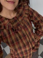 Camisa de cuadros cuello redondo - Imagen 3