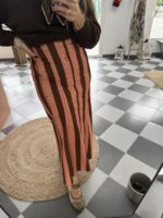 Falda rayas marrón y naranja - Imagen 2