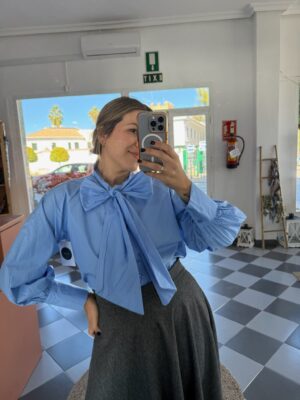 Camisa lazo popelín