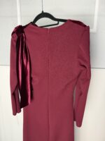 Vestido midi con drapeado de terciopelo – Verde botella / Azul marino - Imagen 10