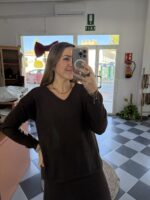 Jersey de lana cuello pico - Imagen 6