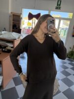 Jersey de lana cuello pico - Imagen 5