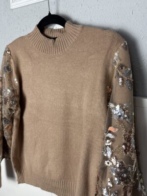 Jersey manga lentejuelas