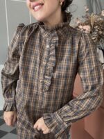 Vestido cuadros cuello - Imagen 3