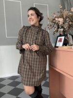 Vestido cuadros cuello