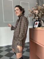 Vestido cuadros cuello - Imagen 2