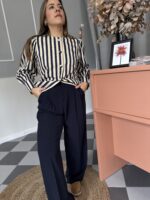 Pantalón de pinzas marino - Imagen 3