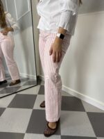 Vaquero rayas con flores bordadas - Imagen 4