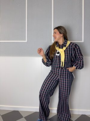 Pantalón tejano cuadros