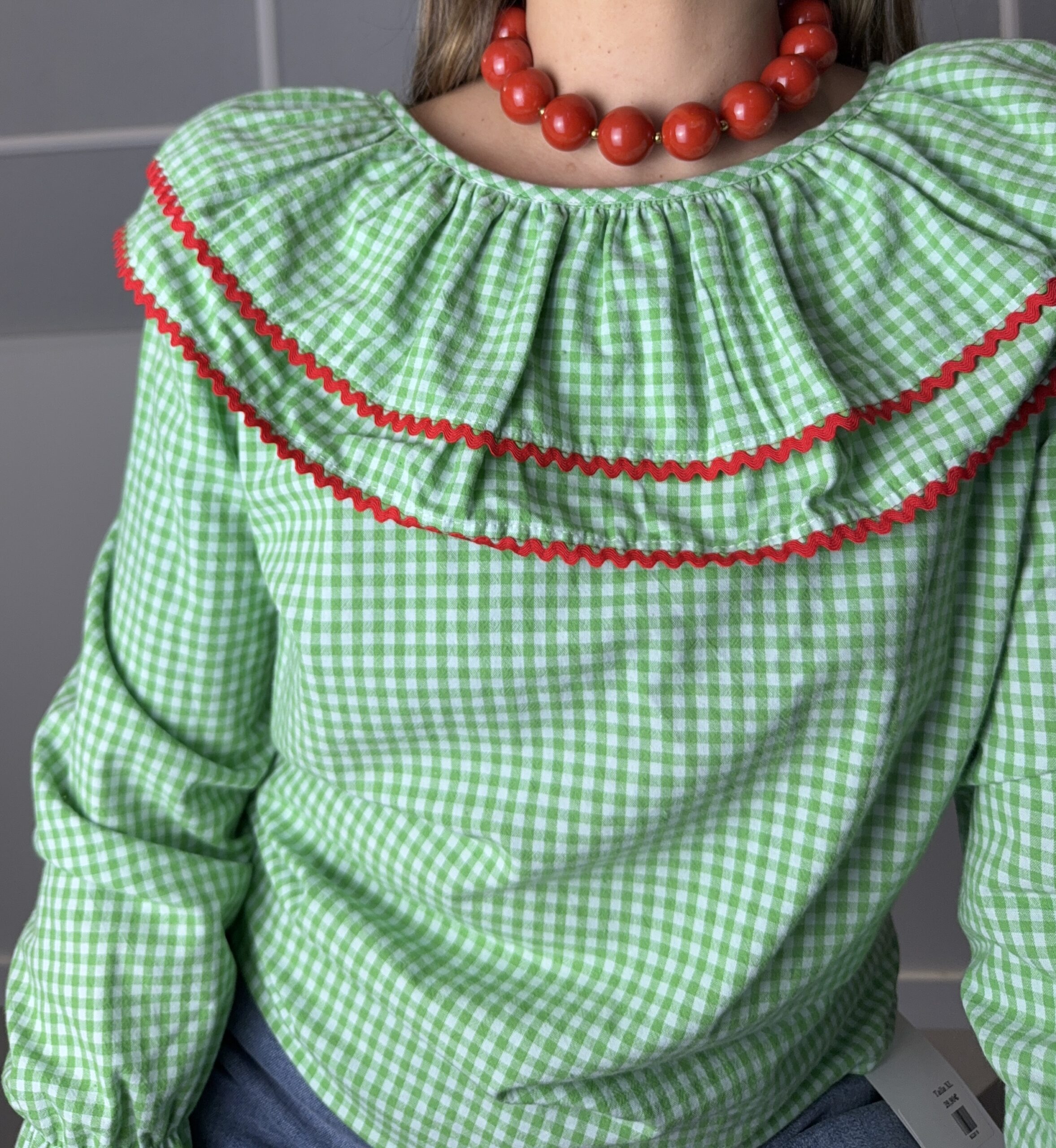 IMG_6551 Blusa vichy verde - Imagen 1