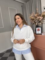Sudadera con falsa camisa