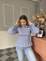 Blusa fruncida vichy - Imagen 3