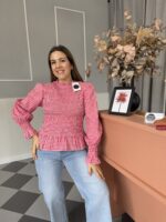 Blusa fruncida vichy - Imagen 4