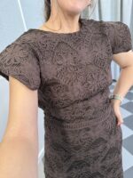 Conjunto brocado marrón - Imagen 2