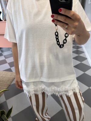 Camiseta oversize detalle encaje