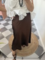 Falda midi satinada - Imagen 2