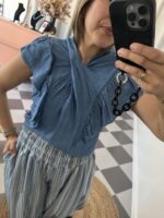 Blusa vaquera cruzada - Imagen 4