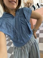 Blusa vaquera cruzada - Imagen 5