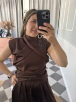 Blusa satén cruzada