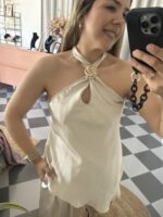 Top halter detalle broche - Imagen 5