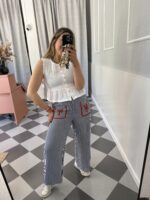 Blusa engomada con volante - Imagen 3