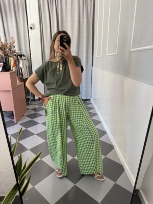 Pantalón vichy fluorescente