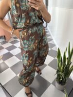 Pantalón estampado cogido