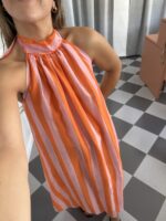 Vestido halter rayas