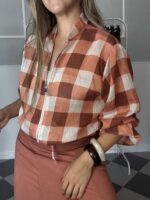 Chaqueta fina tipo bomber cuadros