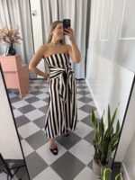 Vestido rayas fajín - Imagen 2