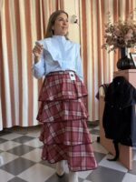 Falda cuadros y volantes